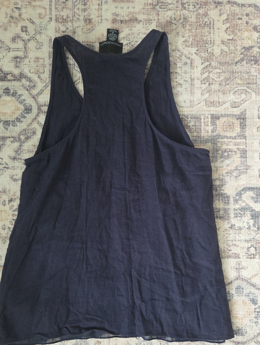 Cynthia Rowley Navy Layered Ruffle Racerback Tank - Picture 4 of 5
